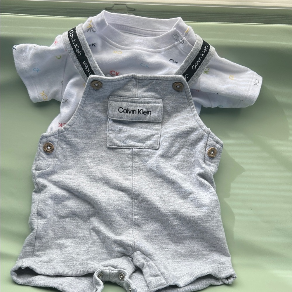 Calvin Klein Light Gray Kids Overalls